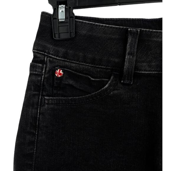 Hudson shorts Ruby cuffed mid thigh denim black size 24 - Picture 2 of 6